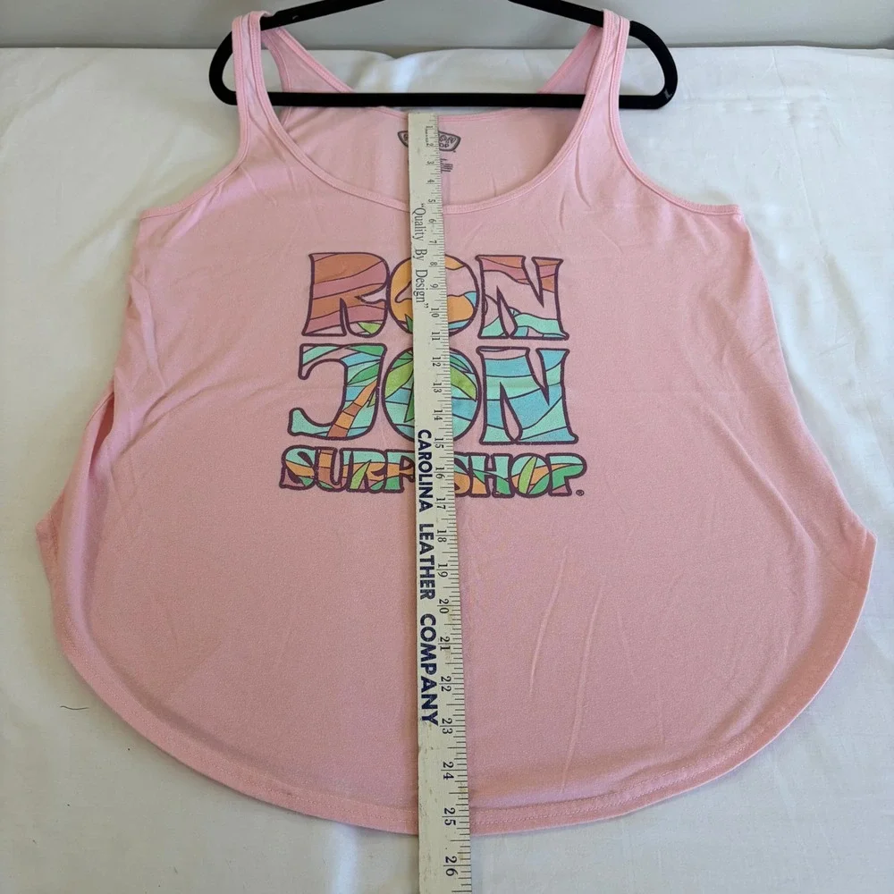 Ron Jon Surf Shop Pink Graphic Tank Top XL Vintage Beachcore Logo Sleeveless